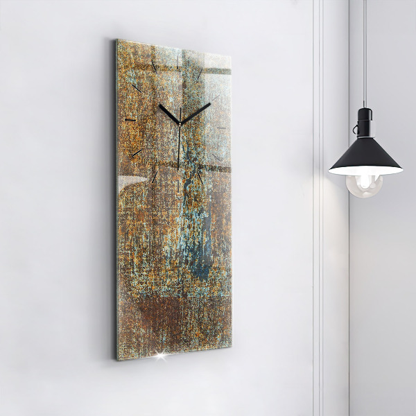 Zegar szklany pionowy Tekstura Starego Metalu
