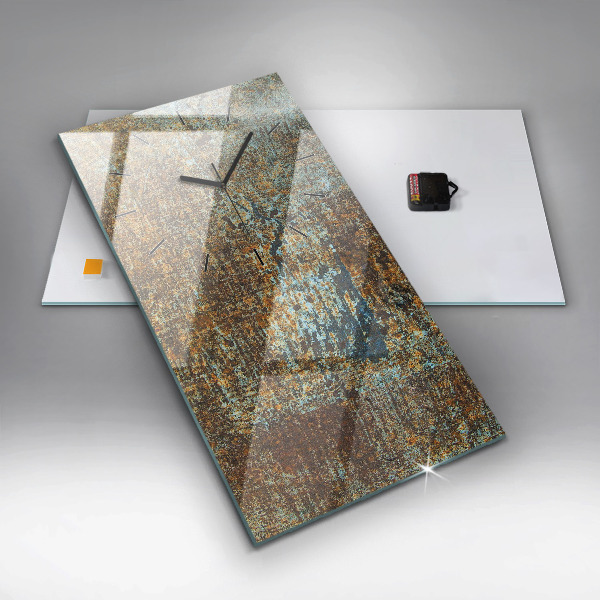 Zegar szklany pionowy Tekstura Starego Metalu