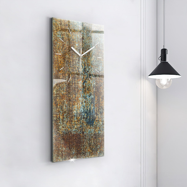 Zegar szklany pionowy Tekstura Starego Metalu