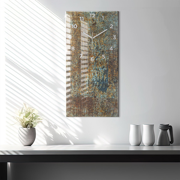 Zegar szklany pionowy Tekstura Starego Metalu