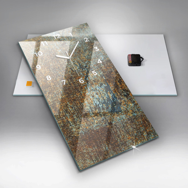 Zegar szklany pionowy Tekstura Starego Metalu