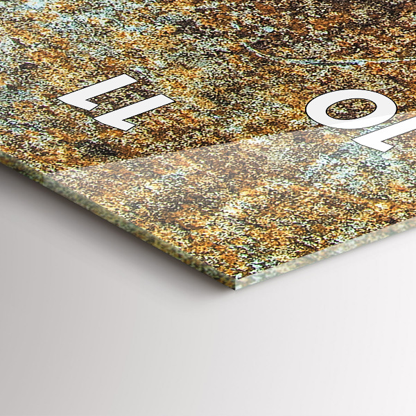 Zegar szklany pionowy Tekstura Starego Metalu