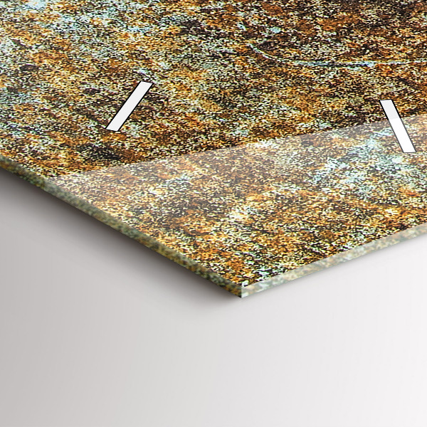 Zegar szklany pionowy Tekstura Starego Metalu