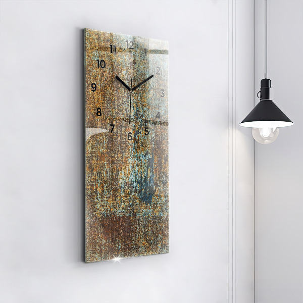 Zegar szklany pionowy Tekstura Starego Metalu