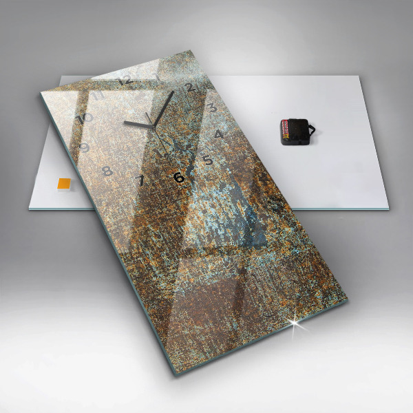 Zegar szklany pionowy Tekstura Starego Metalu