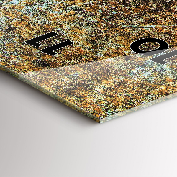 Zegar szklany pionowy Tekstura Starego Metalu