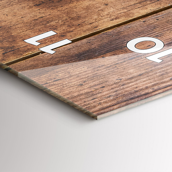 Zegar szklany pionowy Rustykalne drewno