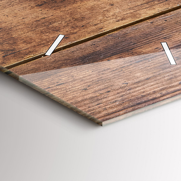 Zegar szklany pionowy Rustykalne drewno