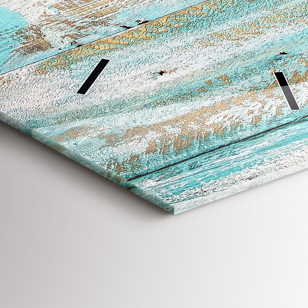 Zegar szklany pionowy Niebieskie deski