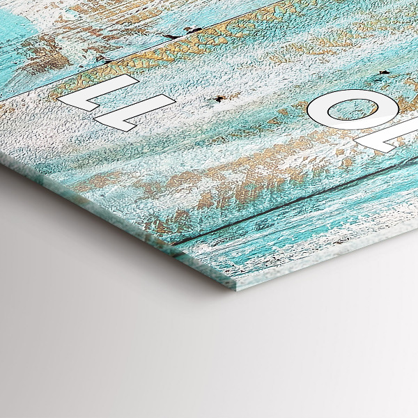 Zegar szklany pionowy Niebieskie deski