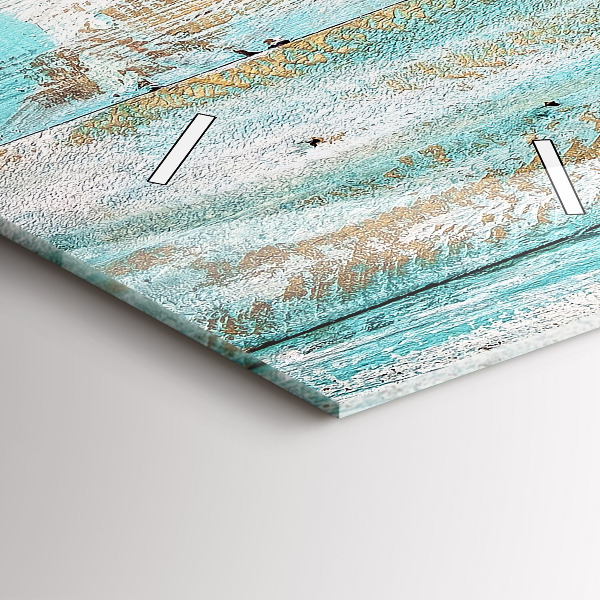 Zegar szklany pionowy Niebieskie deski