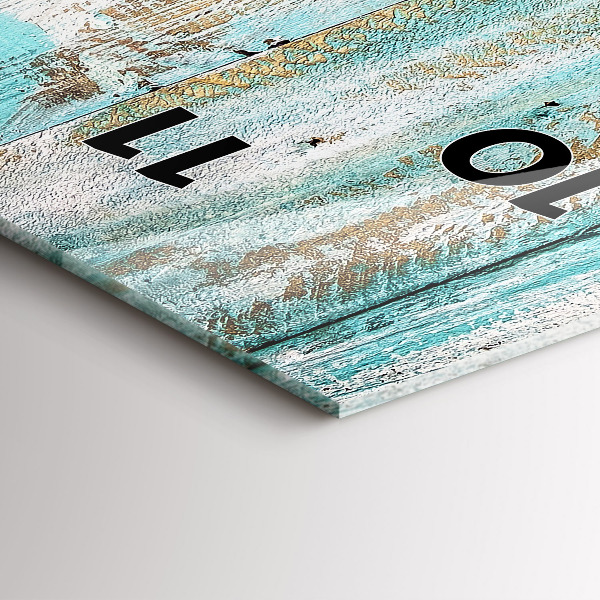 Zegar szklany pionowy Niebieskie deski