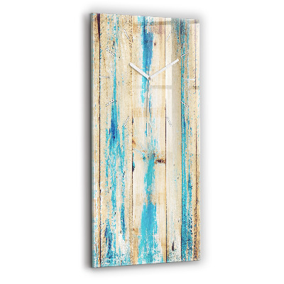 Zegar szklany pionowy Porysowane drewno