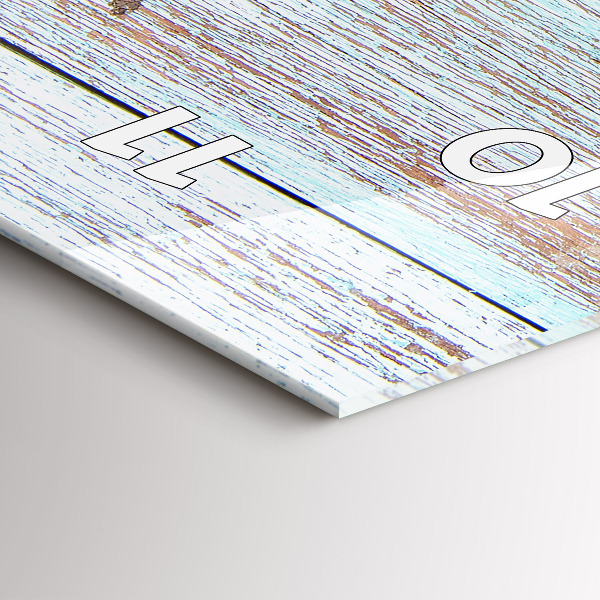 Zegar szklany pionowy Pastelowe drewno