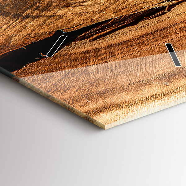 Zegar szklany pionowy Tekstura drewna