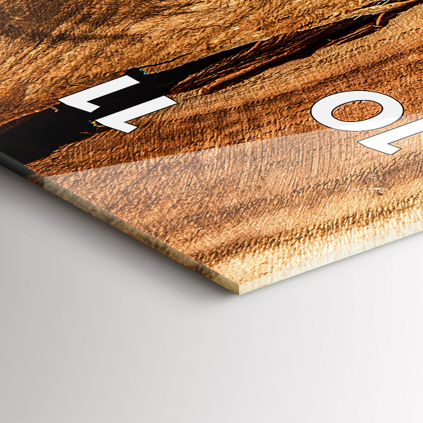 Zegar szklany pionowy Tekstura drewna