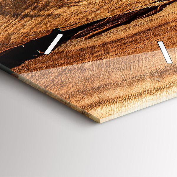 Zegar szklany pionowy Tekstura drewna