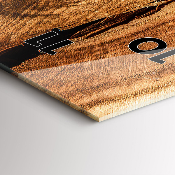 Zegar szklany pionowy Tekstura drewna