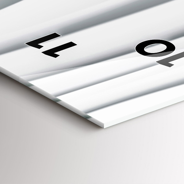 Zegar szklany pionowy Fale tekstura