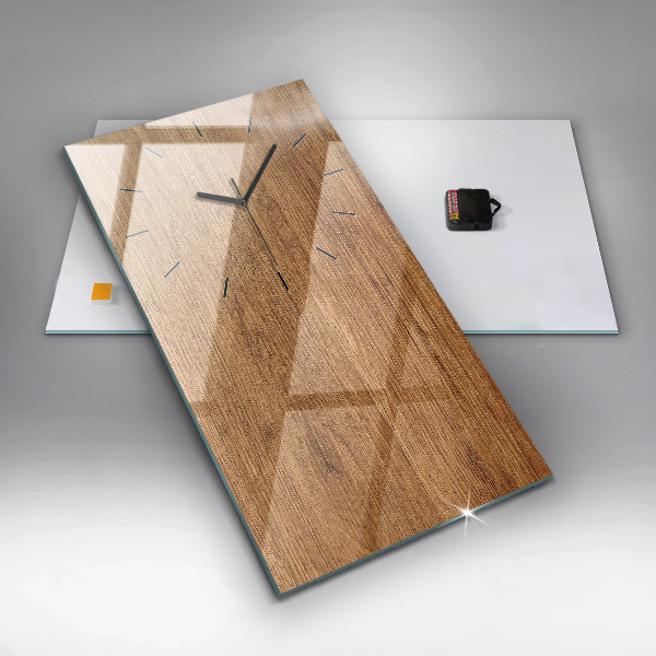 Zegar szklany pionowy Jasne drewno