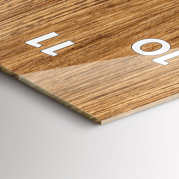 Zegar szklany pionowy Jasne drewno