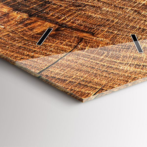 Zegar szklany pionowy Dekoracyjne drewno