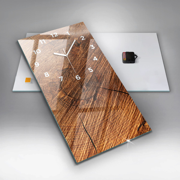 Zegar szklany pionowy Dekoracyjne drewno