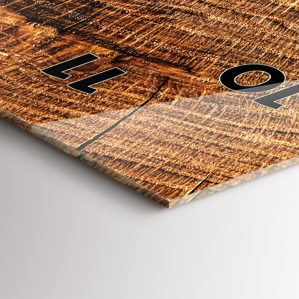 Zegar szklany pionowy Dekoracyjne drewno