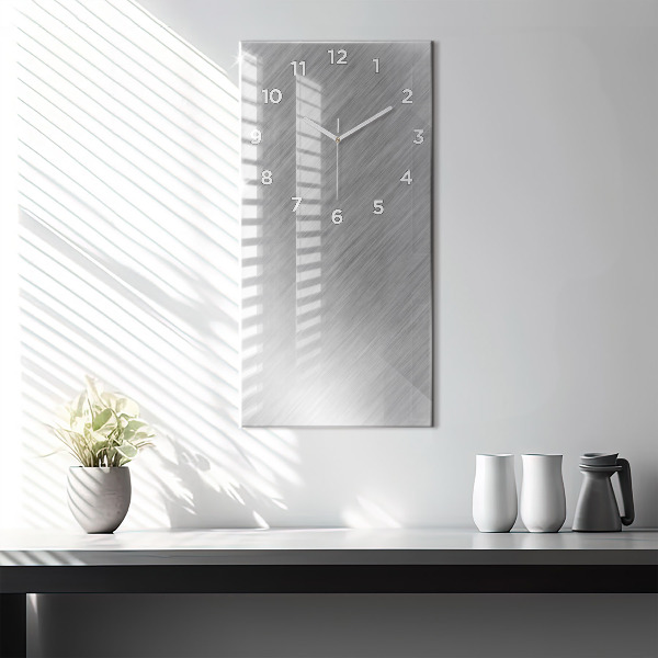 Zegar szklany pionowy Metalowa ściana