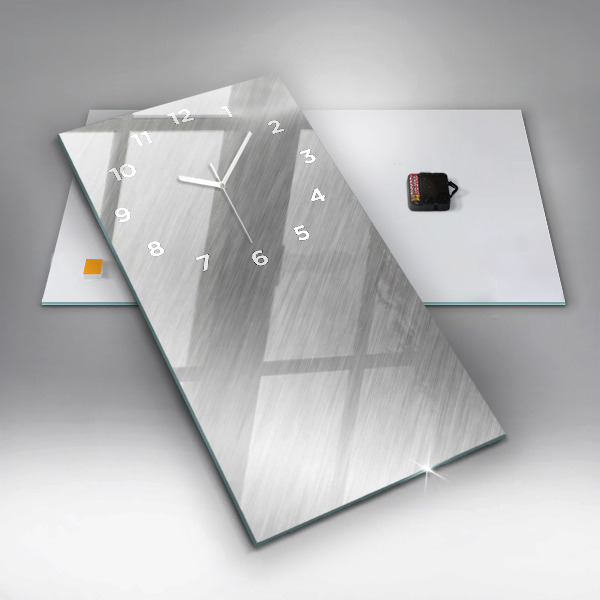 Zegar szklany pionowy Metalowa ściana