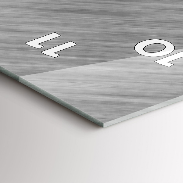 Zegar szklany pionowy Metalowa ściana