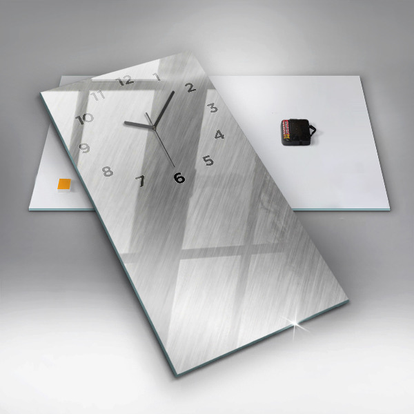 Zegar szklany pionowy Metalowa ściana