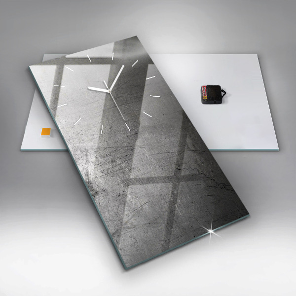 Zegar szklany pionowy Metalowa ściana