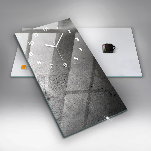 Zegar szklany pionowy Metalowa ściana