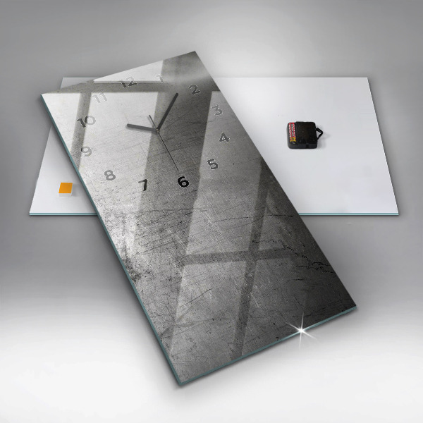 Zegar szklany pionowy Metalowa ściana