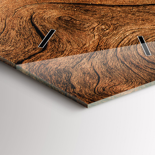 Zegar szklany pionowy Stare drewno