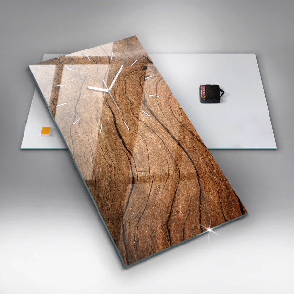 Zegar szklany pionowy Stare drewno