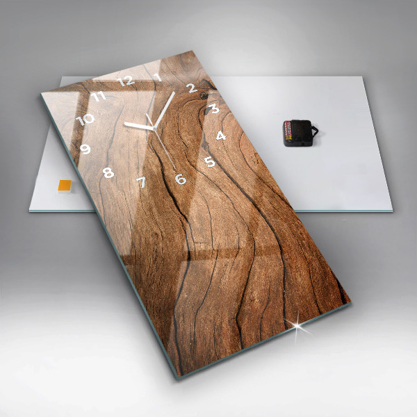Zegar szklany pionowy Stare drewno