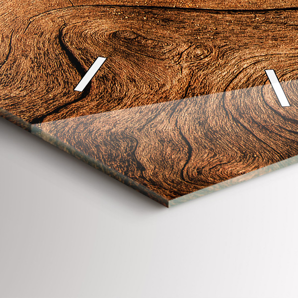 Zegar szklany pionowy Stare drewno