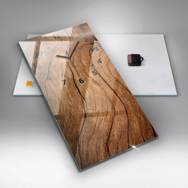 Zegar szklany pionowy Stare drewno