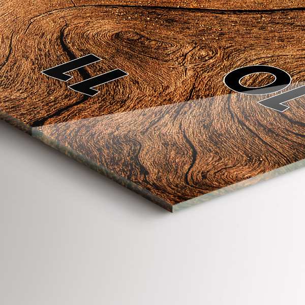 Zegar szklany pionowy Stare drewno