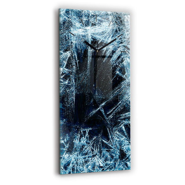 Zegar szklany pionowy Zamarznięta ściana