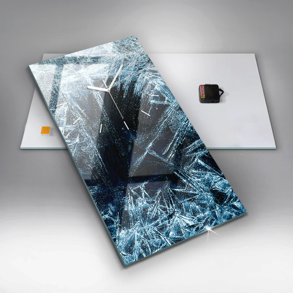 Zegar szklany pionowy Zamarznięta ściana