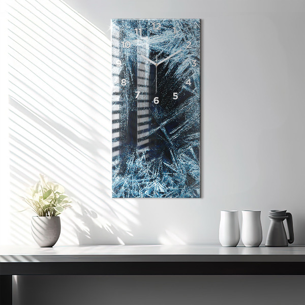 Zegar szklany pionowy Zamarznięta ściana