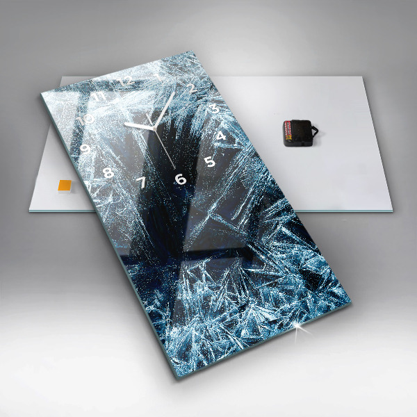 Zegar szklany pionowy Zamarznięta ściana