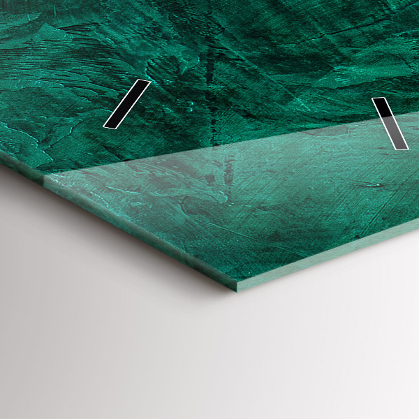 Zegar szklany pionowy Szmaragdowa ściana