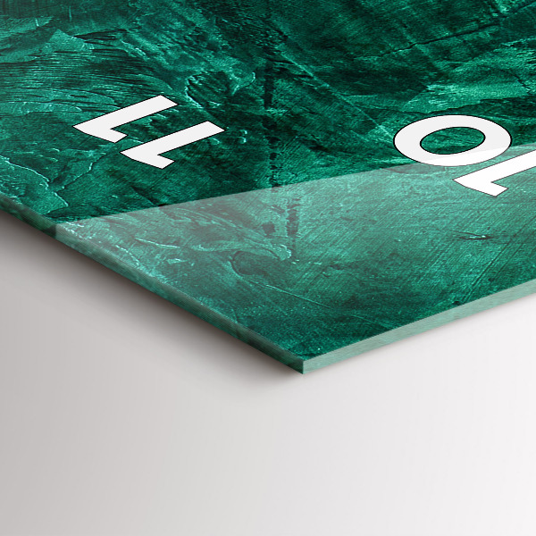 Zegar szklany pionowy Szmaragdowa ściana