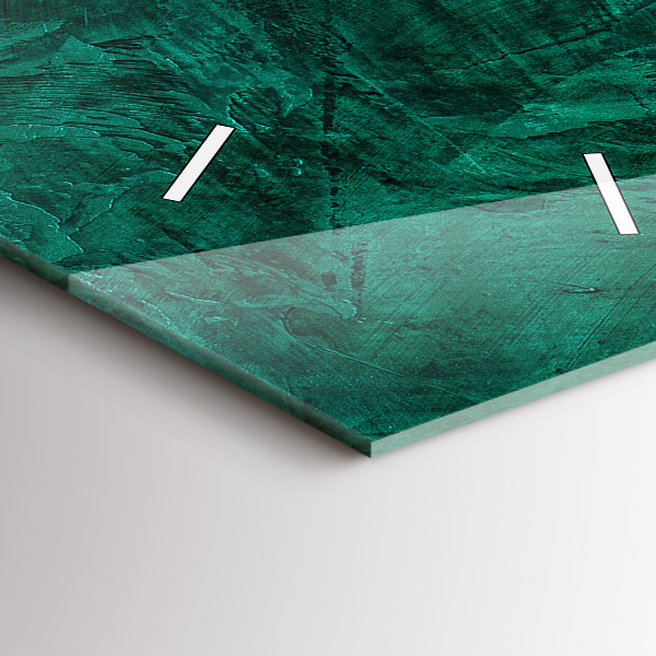 Zegar szklany pionowy Szmaragdowa ściana