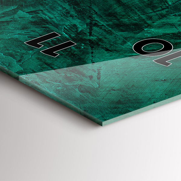 Zegar szklany pionowy Szmaragdowa ściana