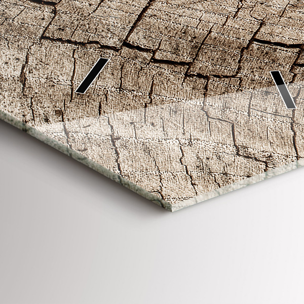 Zegar szklany pionowy Stary pień drewna